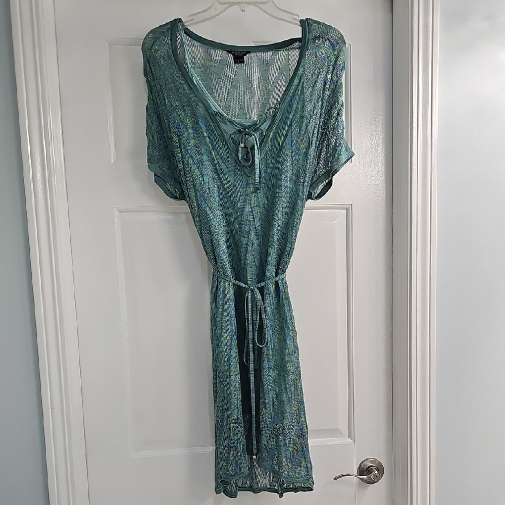 Marciano Blue and Green Knit Overlay Dress Set